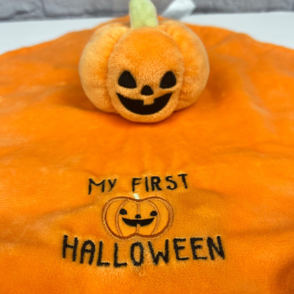 Baby Starters My First Halloween Pumpkin Security Blanket Orange Satin Lovey